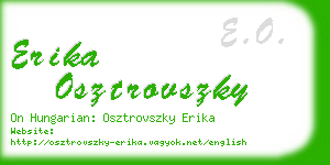 erika osztrovszky business card